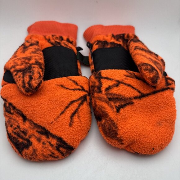 Whitewater Outdoors Orange fleece gloves one size Fingerless Shooting Mitten 62 - Picture 2 of 4
